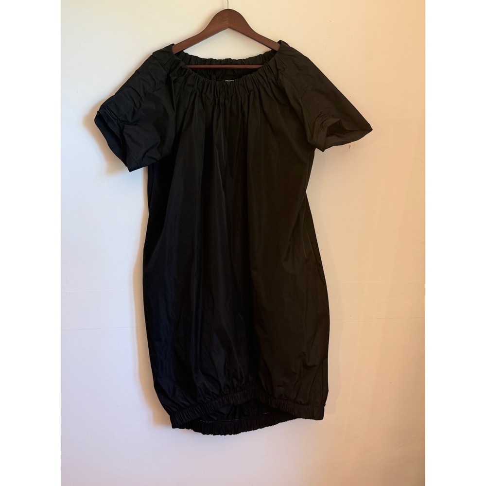 Planet by Lauren G Black Bubble Hem Dress Lagenlook Minimalist Capsule Wardrobe